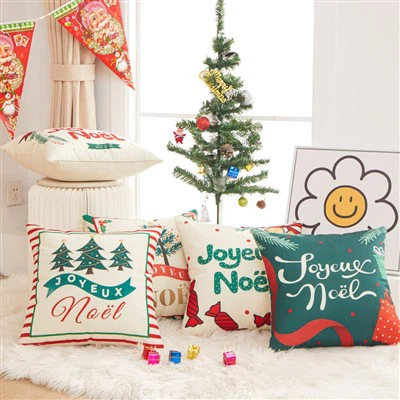 Рождественский плед и набор подушек